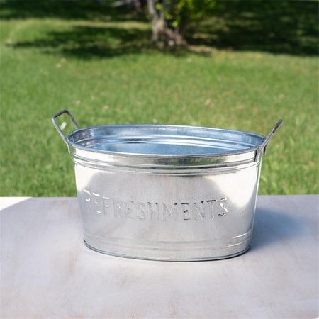 HOMEROOTS Refreshments Oval Stainles Steel Galvanized Beverage Tub HO382745